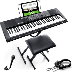 영국 알레시스 전자드럼 Alesis Melody 61 Key Keyboard Piano with Speakers Stand Stool Headp