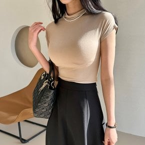 슬림핏 반하이 캡소매 티셔츠_M2501TS005A
