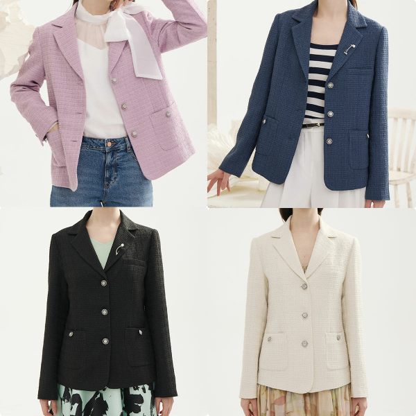 [신상특가]S.모데나 펄 트위드 자켓 (진주브로치 세트)