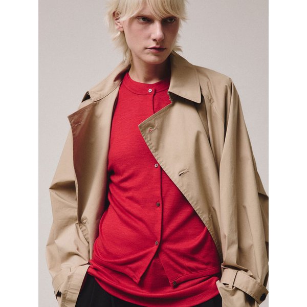 SUPER 120S WOOL JERSEY VEST (RED)