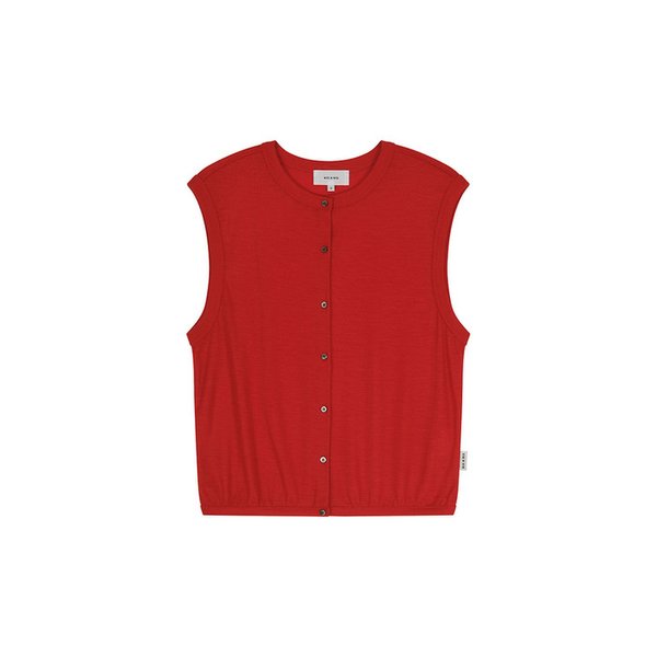 SUPER 120S WOOL JERSEY VEST (RED)