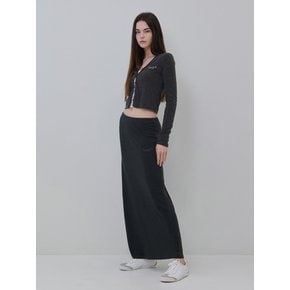 lazy soft touch long skirt (Charcoal)