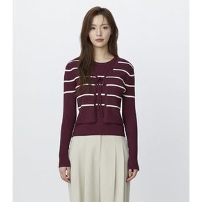 나시 레이어드 스트라이프 가디건 (PR3KG832)