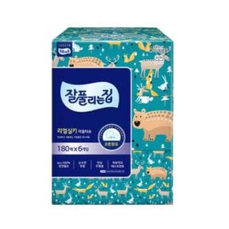  잘풀리는집 리얼실키 각티슈 180매 6입(무향)