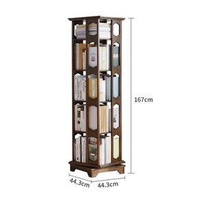 원목 360도 회전 5단 책장 (월넛) (폭:44.3cm)