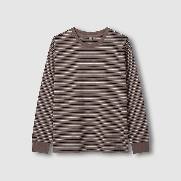 여 멀티 스트라이프 긴팔 티셔츠 J1161010440BS