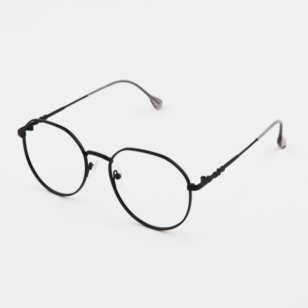 [옷자락] 남녀공용 블랙 메탈 라운드 동글 캐주얼 얇은 안경테
