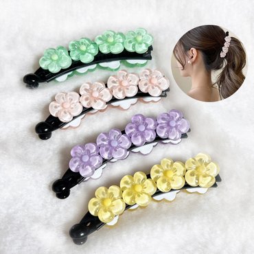 메르시밴드 투명플라워 헤어 바나나핀 (4 colors)