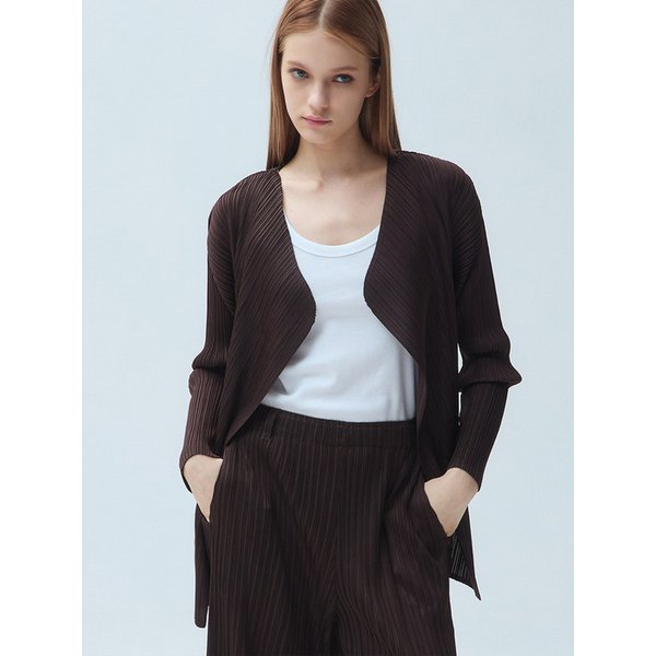 브이넥 플리츠 미들 가디건_2colors