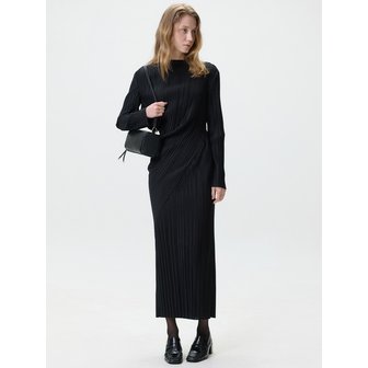 해바이해킴 [1차 리오더][아뜰리에] 액시스 플리티드 드레스_블랙