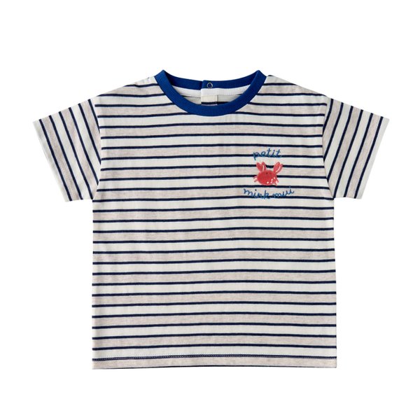 [여주점] [오프라벨 여주점] 밍크뮤 (NY) 쁘띠크랩스트라이프티셔츠 (35315-332-01)