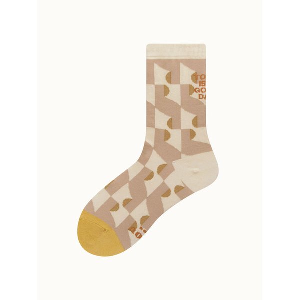 NMOO.OU_S35_PATTERN DRAWING SOCKS_beige