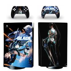  게임 스텔라 블레이드 PS5 디스크 스티커 데칼 커버 콘솔 및 컨트롤러 2 개 PS5 디스크 스킨 비닐