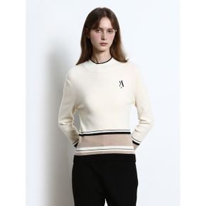 라인 배색 모크넥 니트 택가격 118000원_P438531683