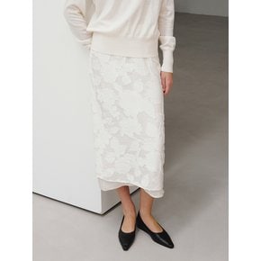 TIF JACQUARD FLORAL SATIN LAYERED SKIRT_2COLORS