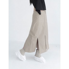 no.175.5 (beige wrap slit skirt)