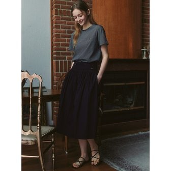 클루니 Muse Shirring Flare Long Skirt - black