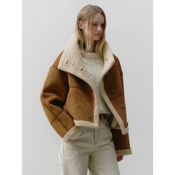 리버시블 시어링 무스탕 자켓 카멜