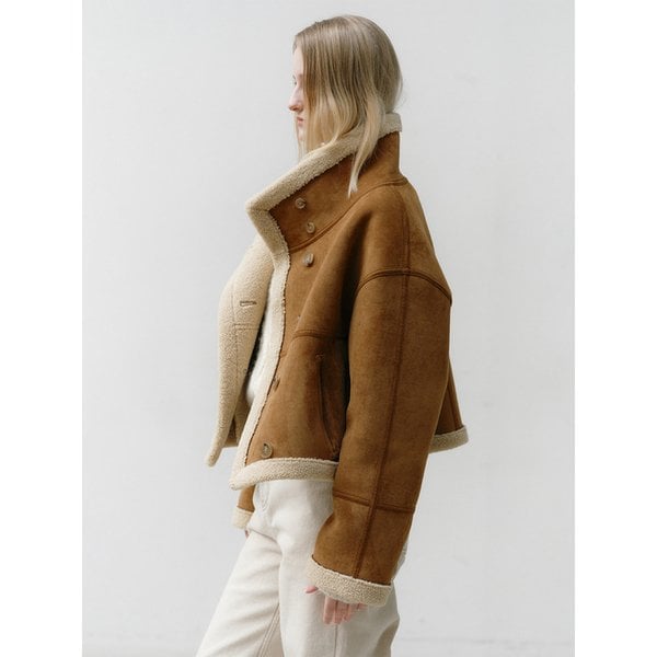 리버시블 시어링 무스탕 자켓 카멜