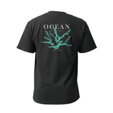 14수 반팔 티셔츠 코튼 숏 슬리브 블랙 Green coral
