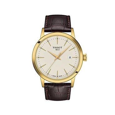  미국 티쏘 시계 남성 Tissot Mens Classic Dream 316L 스테인리스 스틸 case with Yellow Gold P