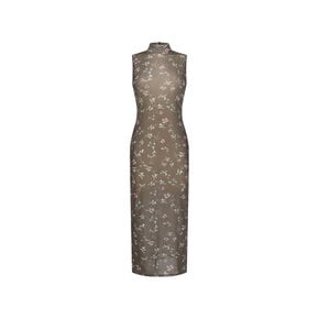 아모멘토 26FW Floral Sleeveless Dress, Brown