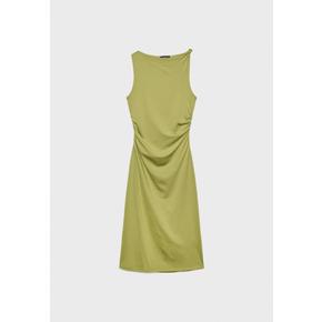 개더 미디 원피스 6266/876 OLIVE GREEN