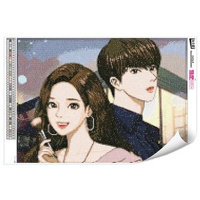DIY 보석십자수 여신강림 주경과 수호 38x52 BS38-301