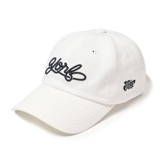 욜프 WASHING BALL CAP SCRIPT WHITE 욜프 워싱 볼캡 스크립트 화이트