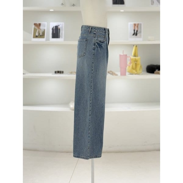 [여주점] 여성 핀턱 와이드 데님 팬츠 (L262PSA436)