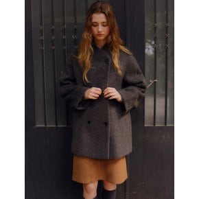 suri alpaca double half coat (deep grey)