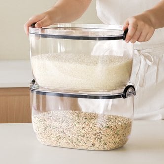 네이쳐리빙 냉장보관이 편리한 투명 밀폐 쌀통 5KG(스쿱증정)