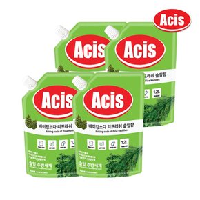 아키스 베이킹소다 솔잎 주방세제 리필 1200ml x4개