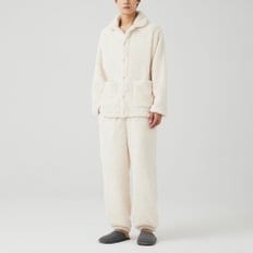 남 극세사 플랫 카라 파자마 셔츠 (IVORY / BLUE / BROWN / GREY)