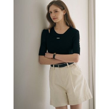 노운베러 Sleeveless layered soft tencel T-shirt_Black