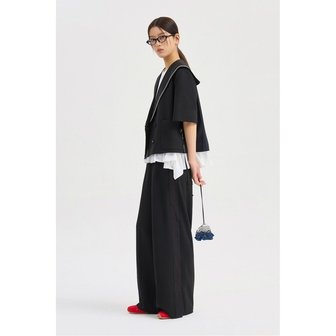 럭키슈에뜨 Waist Color Block Banding Wide Pants (black) LFPNM26400BKX