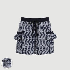 아크릴 아가일 러플 밴딩 반바지 LYPOW26430