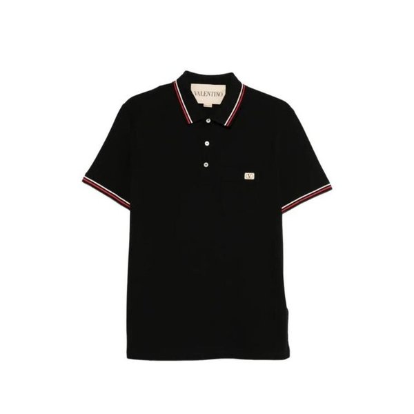 26SS 발렌티노 가라바니 폴로 티셔츠 8V3MH01K AQJ 0NO BLACK DOM