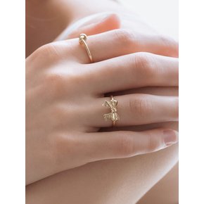14K 미뉴엣 리본 반지