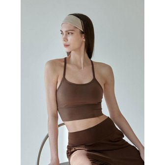 데비웨어 여성 요가복 DEVI-TS0033-브라운 필라테스 리비아 브라탑