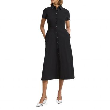 띠어리 4235181 Theory Short Sleeve Linen Blend Midi Shirtdress