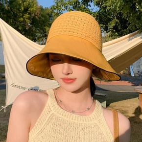 [더블디] 여성 4컬러 무지 데일리 리본 밀짚 썬캡 HAT62 (S10317518)