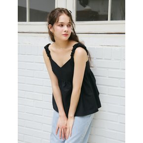 SEERSUCKER SLEEVELESS BUSTIER_BLACK