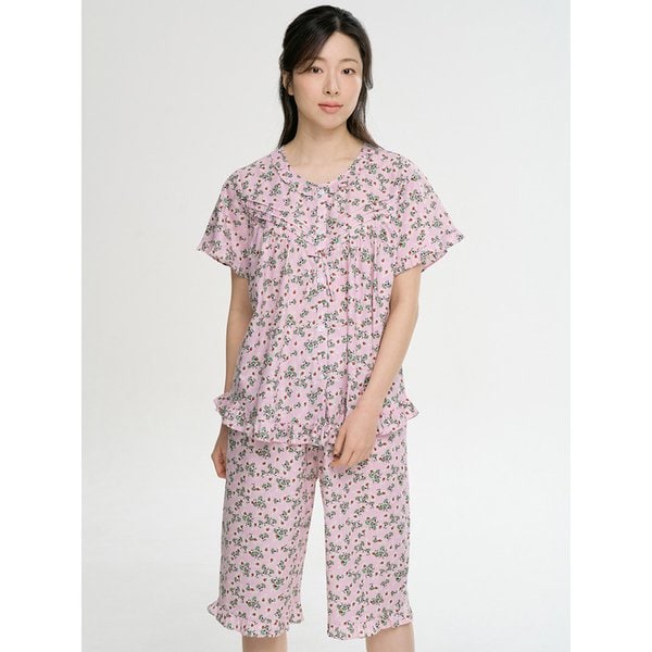 릴리 반팔 순면 여성 빅사이즈 잠옷 세트