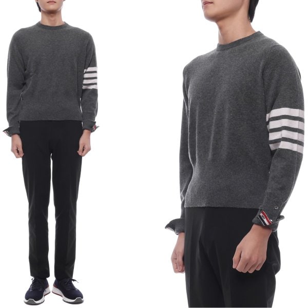 [부산점] 25FW 남성 사선 스트라이프 캐시미어 니트 (MKAS01A 00011 038 25F)