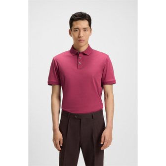 BOSS [SU25] 레귤러핏 머서라이즈 이탈리안 코튼 카라 셔츠 미디엄 핑크(50494980661)