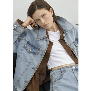 (JK-2972)LINES SET-UP DENIM JACKET