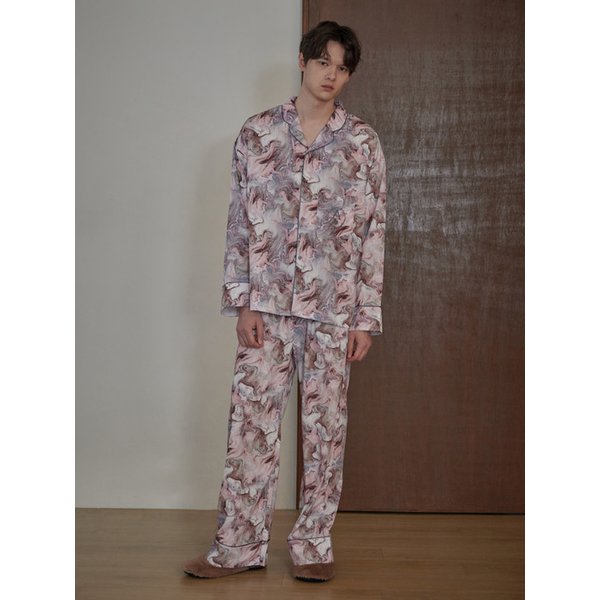 CLASSIC PAJAMA SET_marble pink