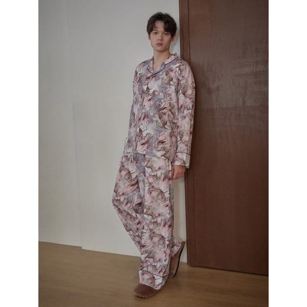 CLASSIC PAJAMA SET_marble pink