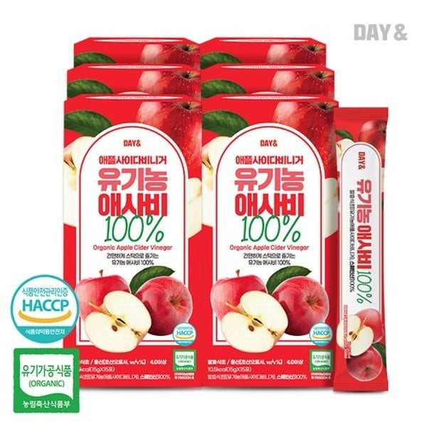 데이앤 애플사이다비니거 유기농 애사비 100 15포 6박스